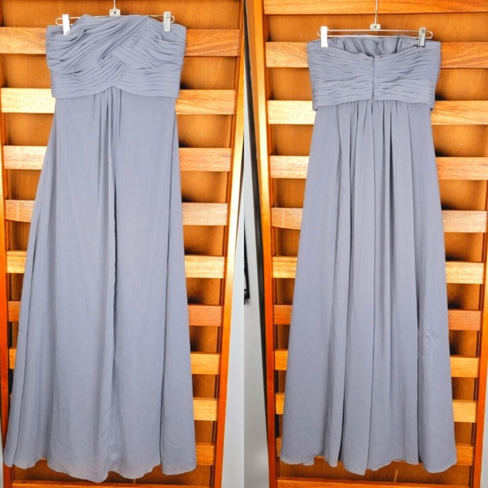 Vineyard Collection Silver Grey Strapless Dress, Sz 2